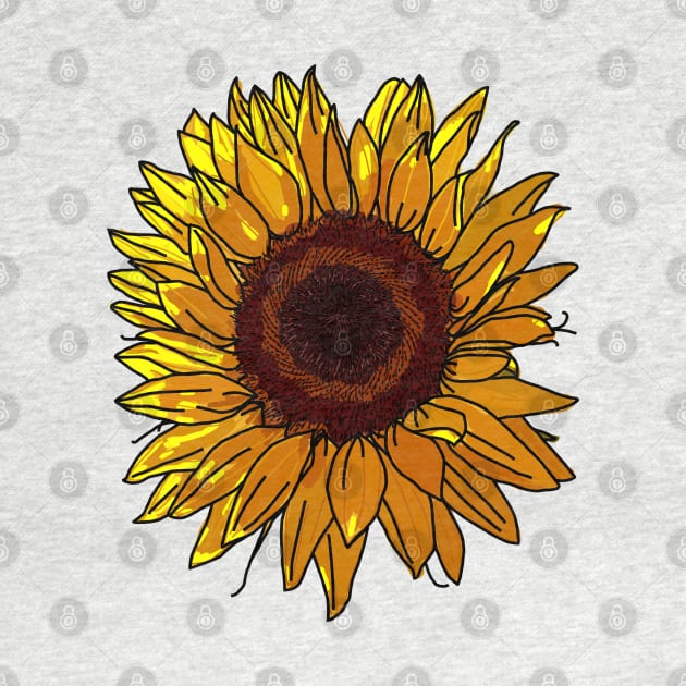 Summer Sunflower Floral Art by ellenhenryart